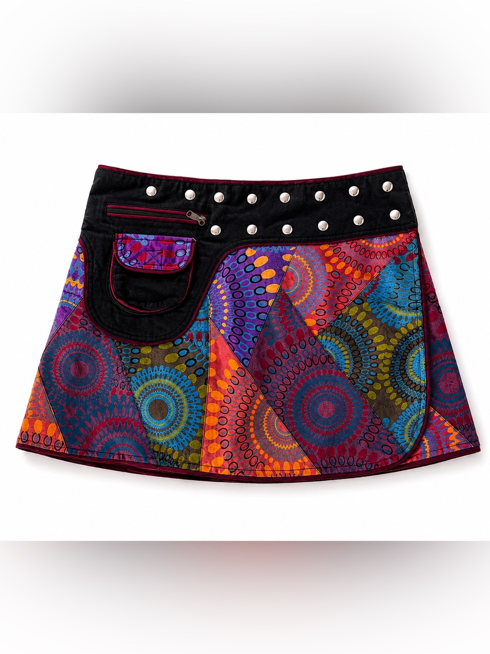 Pandora Beyond Fair Trade Hippie Wrap Mini Skirt Festival Boho reversible O/S